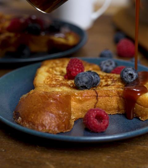 Brioche French Toast with salted butter caramel sauce