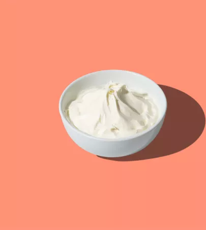 Creme fraiche in a bowl