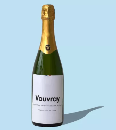 Vouvray AOP on bleu blackground