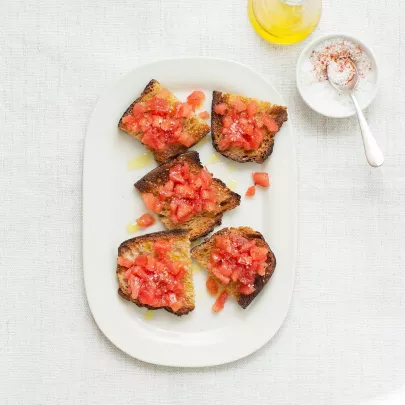 Provence-Style Tapas with Olive Oil and Fresh Tomatoes