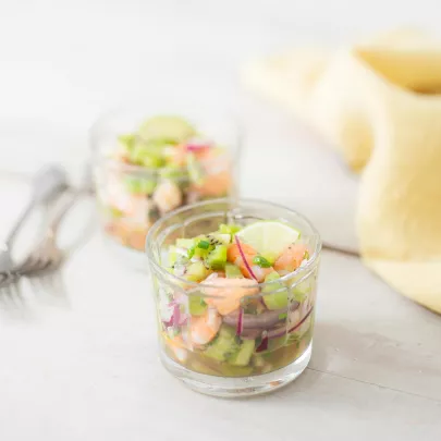 Adour Kiwi and King Shrimp Tartare