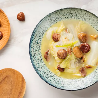 Braised cabbage with chestnut - Beijing Chef Samuel