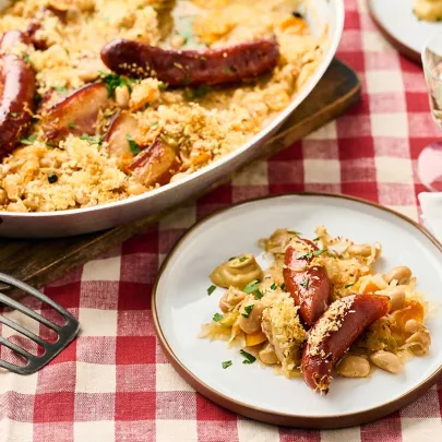 Weißes Cassoulet mit Montbéliard Wurst