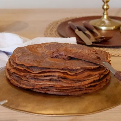 Chocolate mousse crepe cake