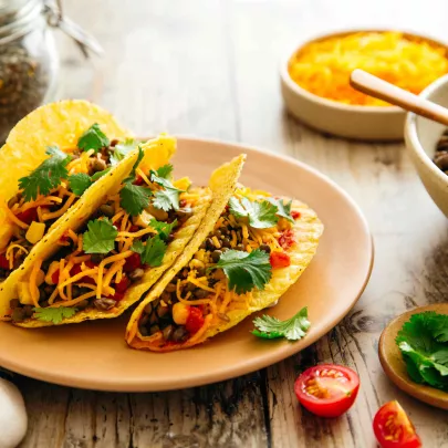 Veggie tacos puy lentils