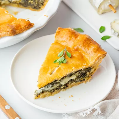 Spinach & goat pie