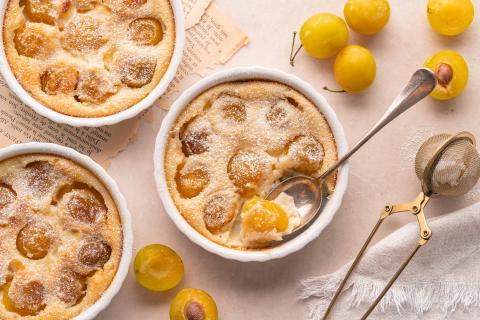 Clafoutis à la mirabelle et amandes