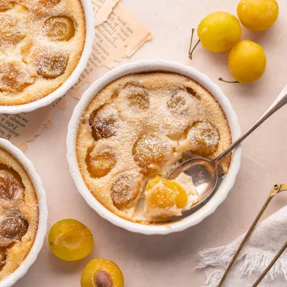 Clafoutis à la mirabelle et amandes